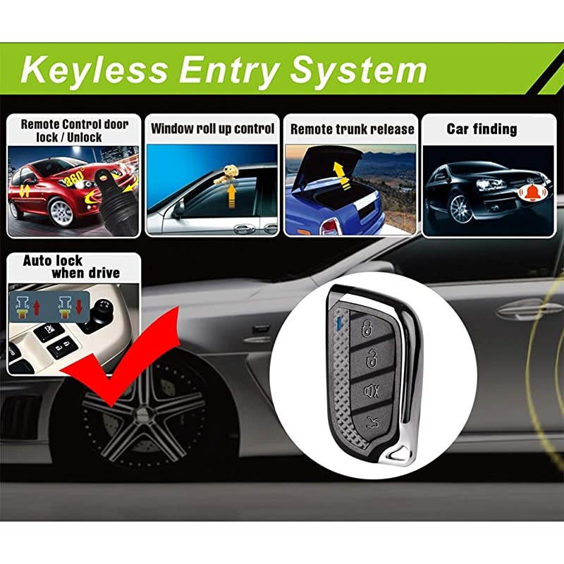 Car Keyless Entry System for Central Door Lock with 4 Button Remote Control Transmitter