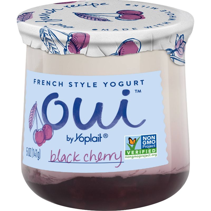 Oui by Yoplait Black Cherry Flavored French Style Yogurt - 5oz
