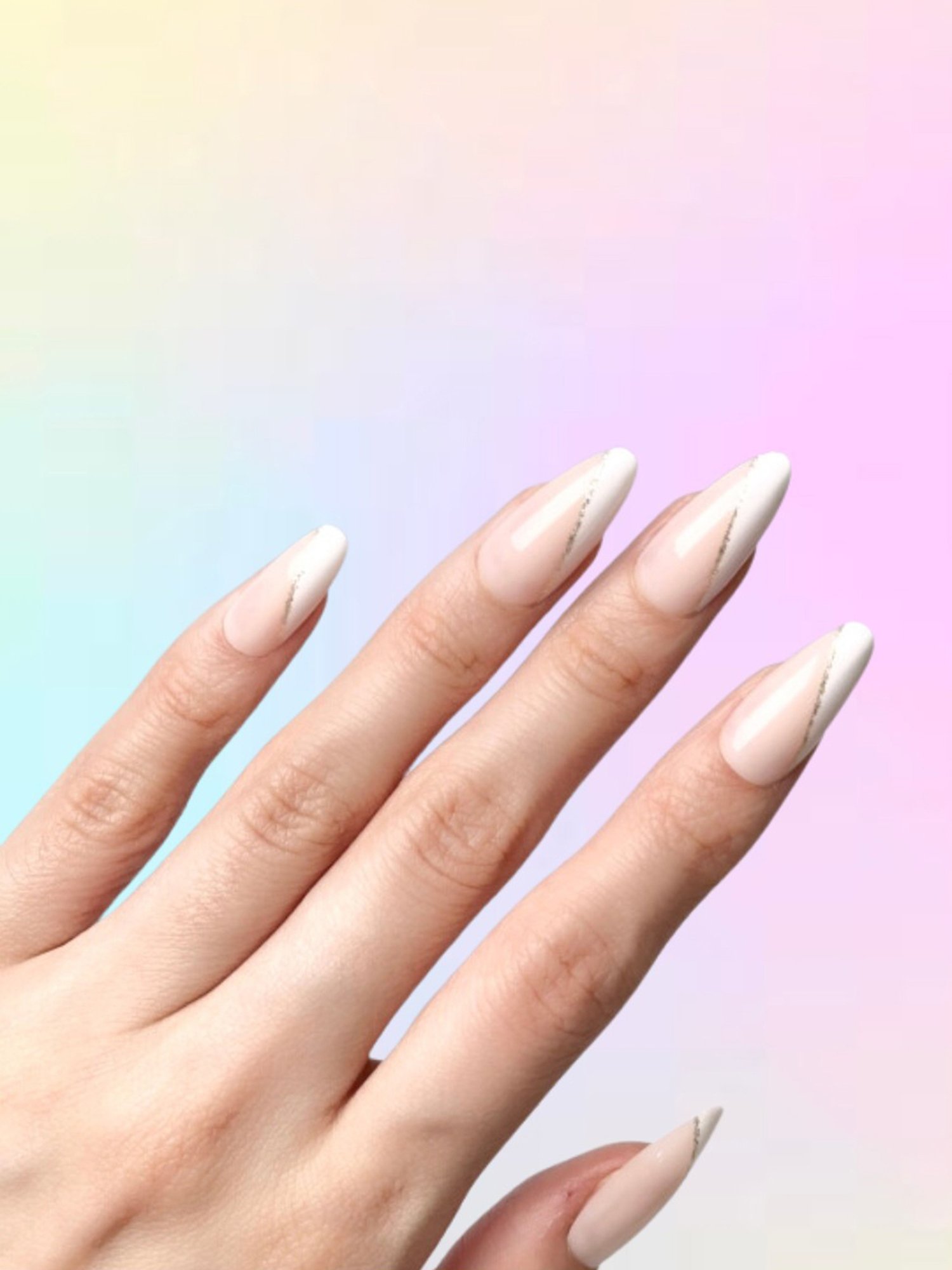 Polish Me Pretty Gel Polish Press On Nails French Glamorous - Set of 24