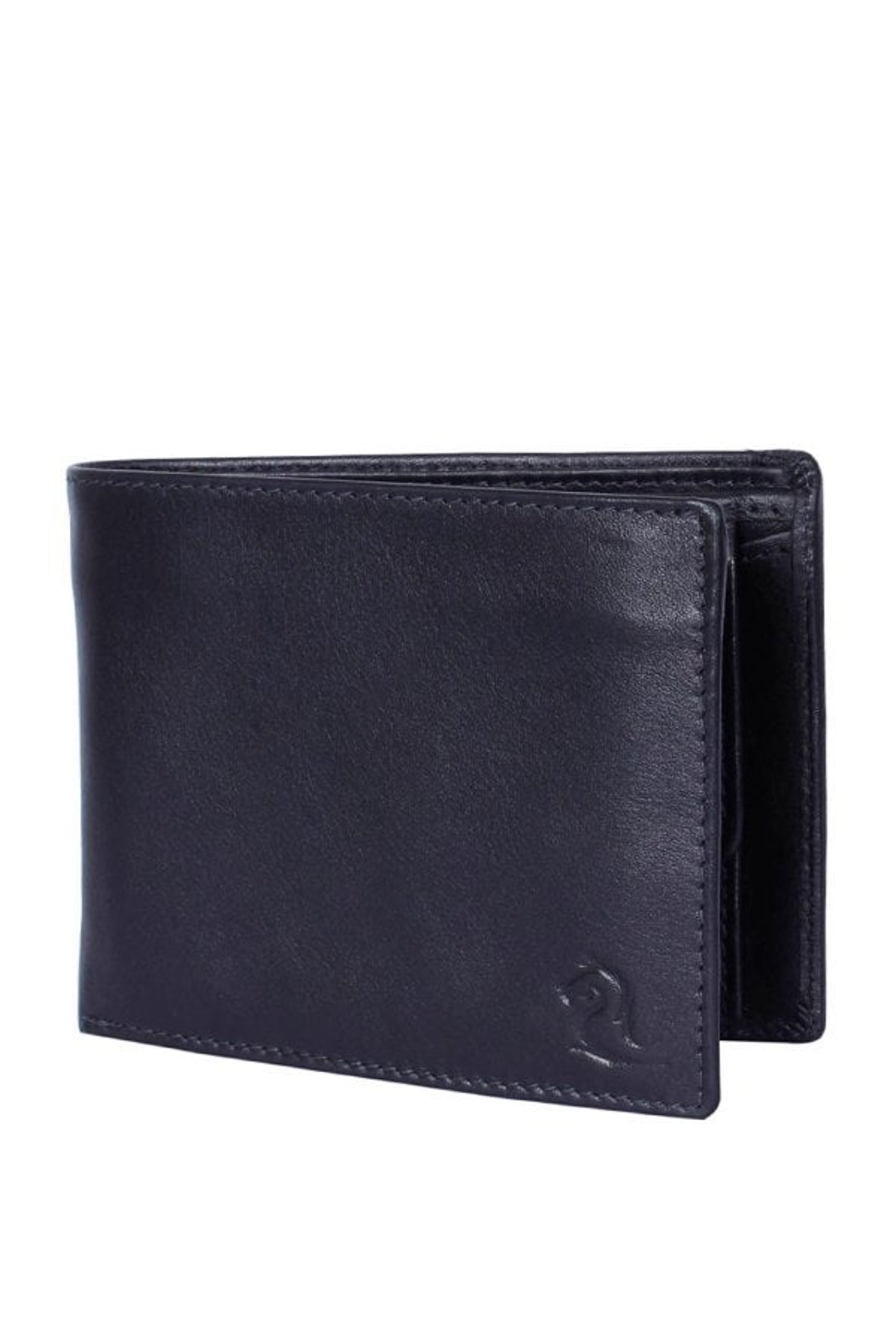 Kara Black Solid Leather Bi-Fold Wallet
