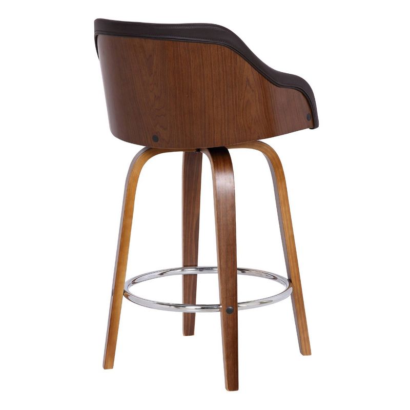 30" Alec Bar Height Swivel Barstool Walnut/Brown - Armen Living