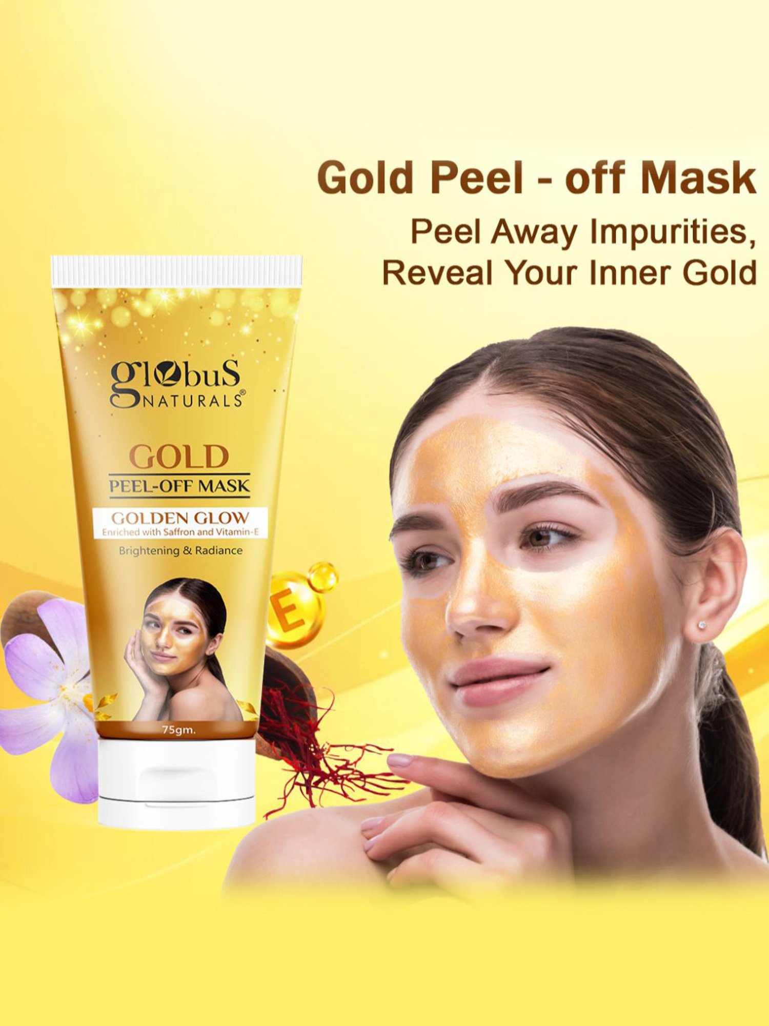 Globus Naturals Gold Peel-Off Mask - Pack of 2