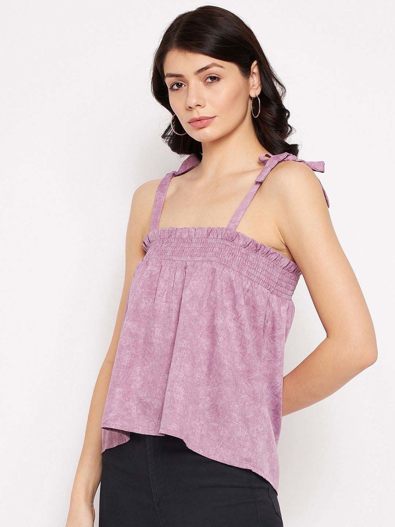 PURYS Purple Regular Fit Top