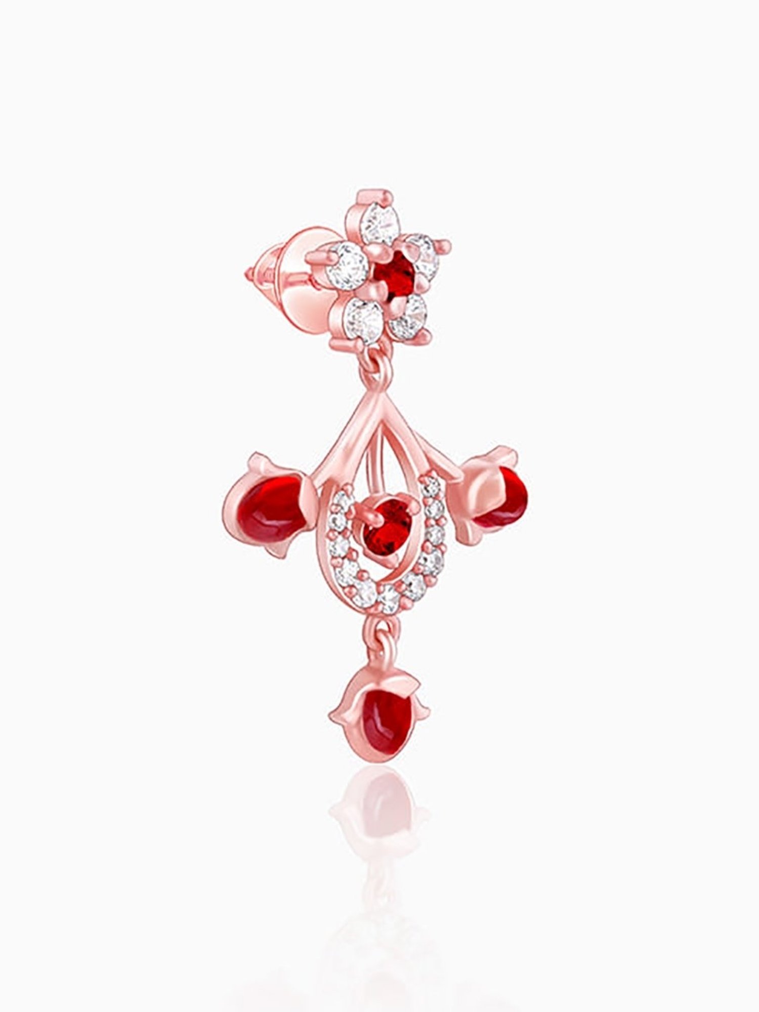 GIVA 92.5 Sterling Silver Rose Gold Grow In Love Dangler Earrings