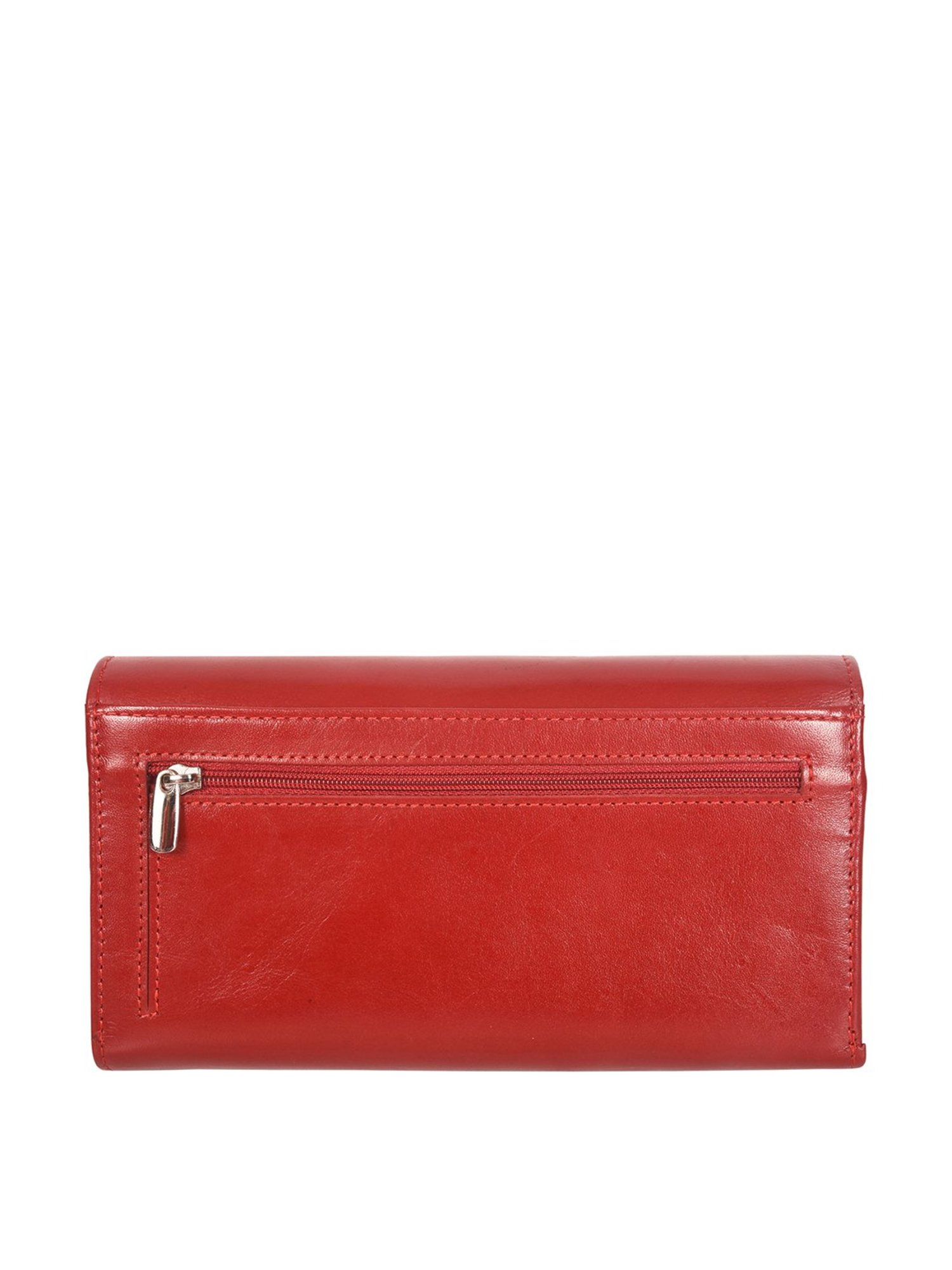 SASSORA Red Solid Rfid Wallet for Women