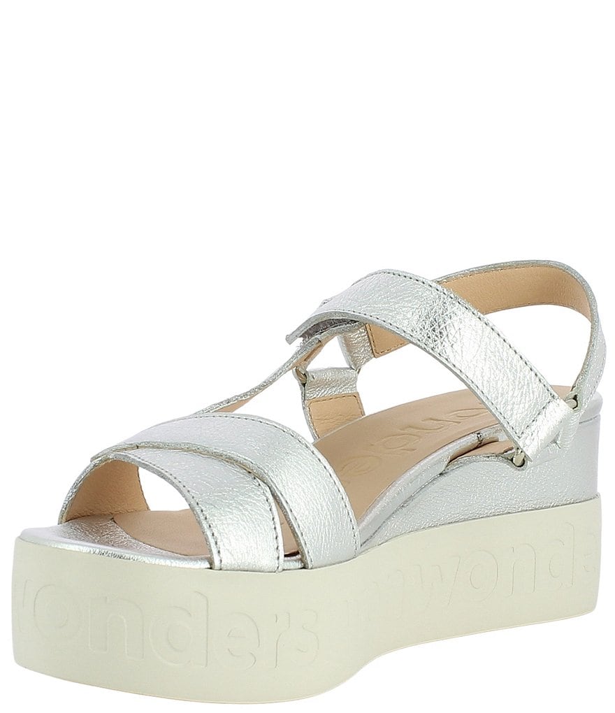 Wonders Mia Leather Lightweight Platform Wedge Sandals
