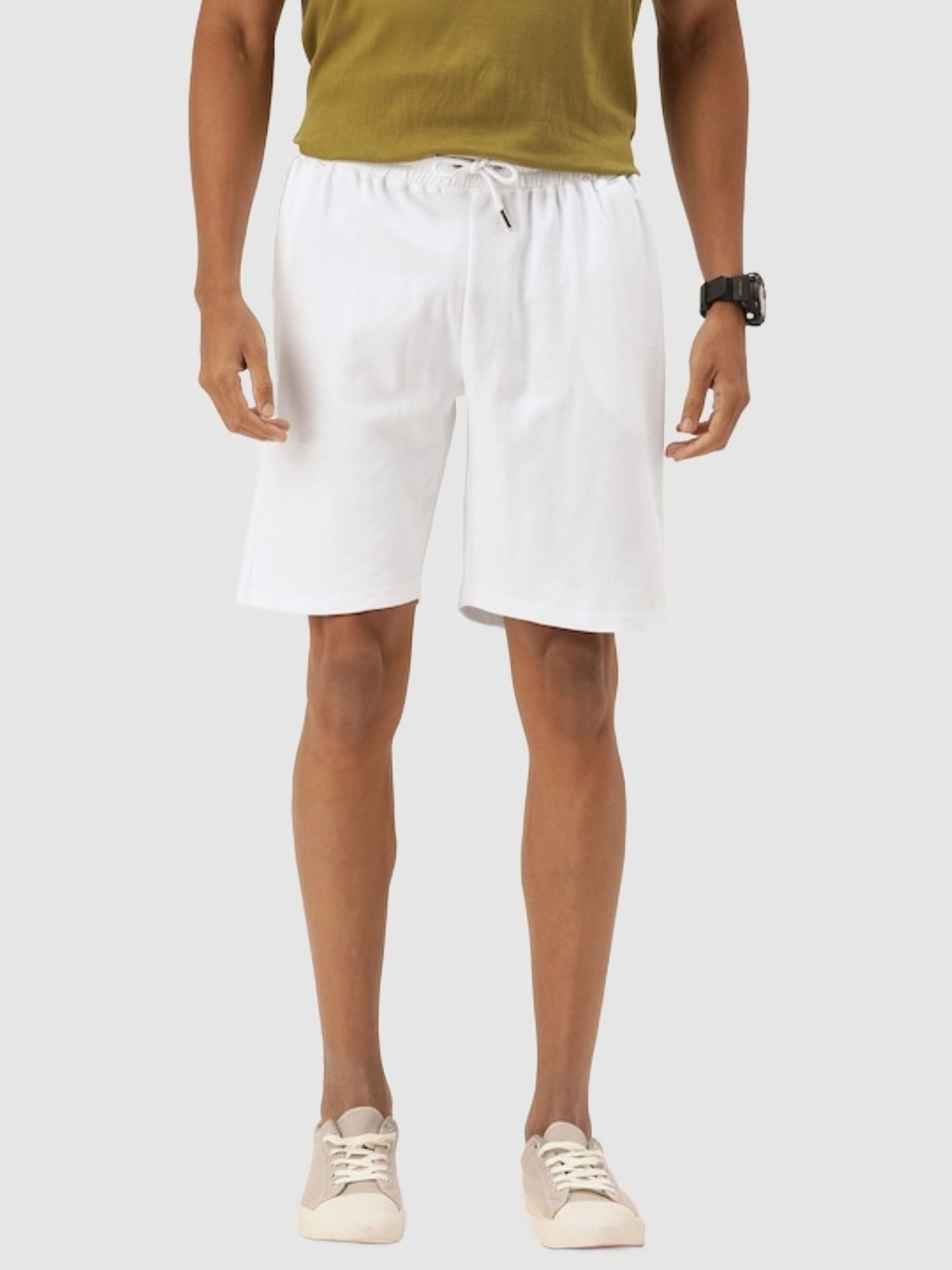 Bene Kleed White Cotton Loose Fit Shorts