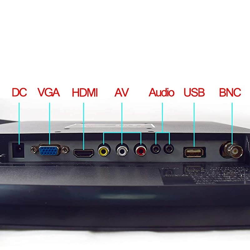 inch CCTV Monitor with VGA HDMI AV BNC Audio in/Out Ports, Built-in Speaker 4:3 HD Display LCD Security Screen with USB Drive Player for Home Store Surveillance Camera STB PC