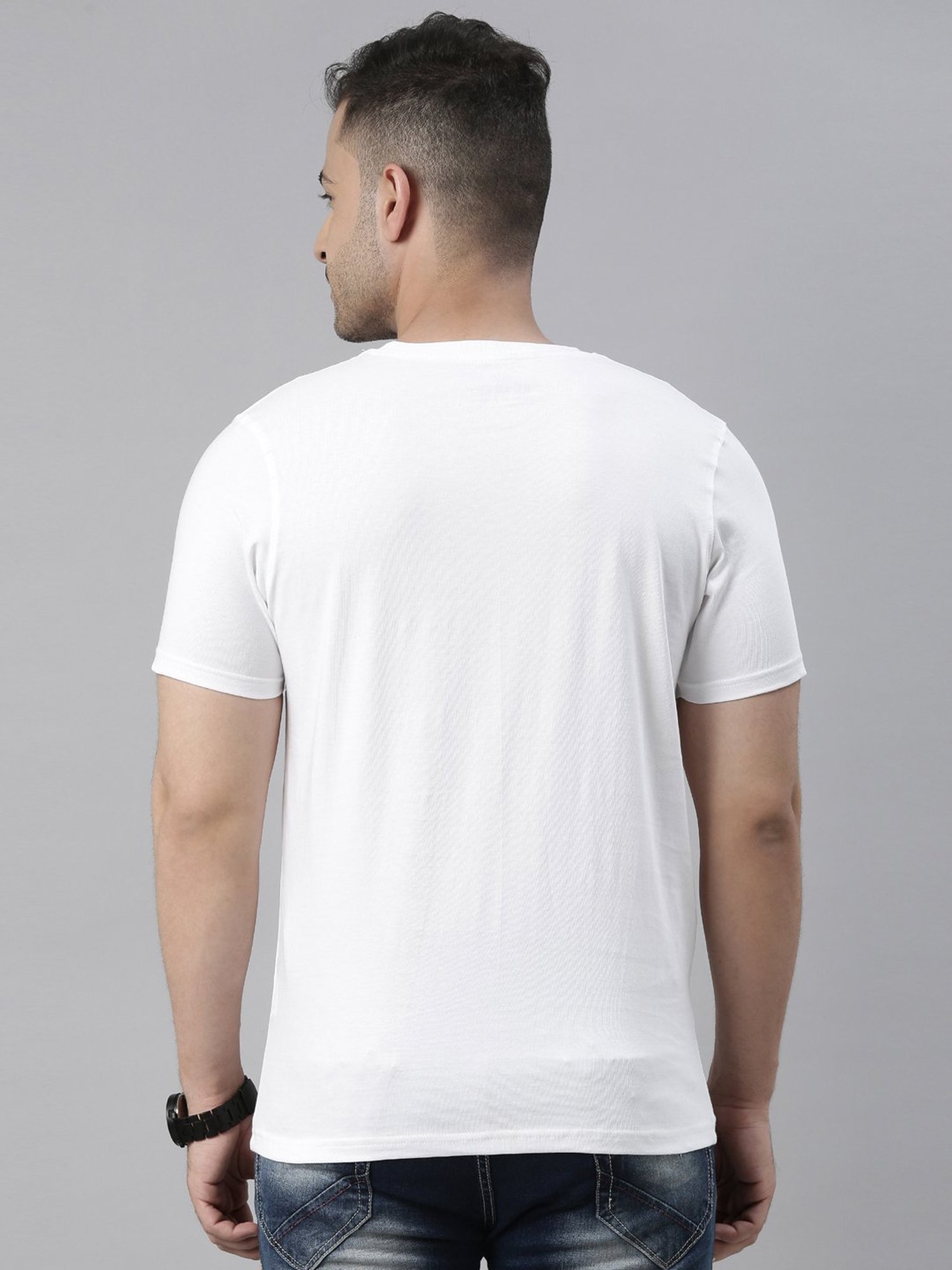 Bushirt White Cotton Crew T-Shirt