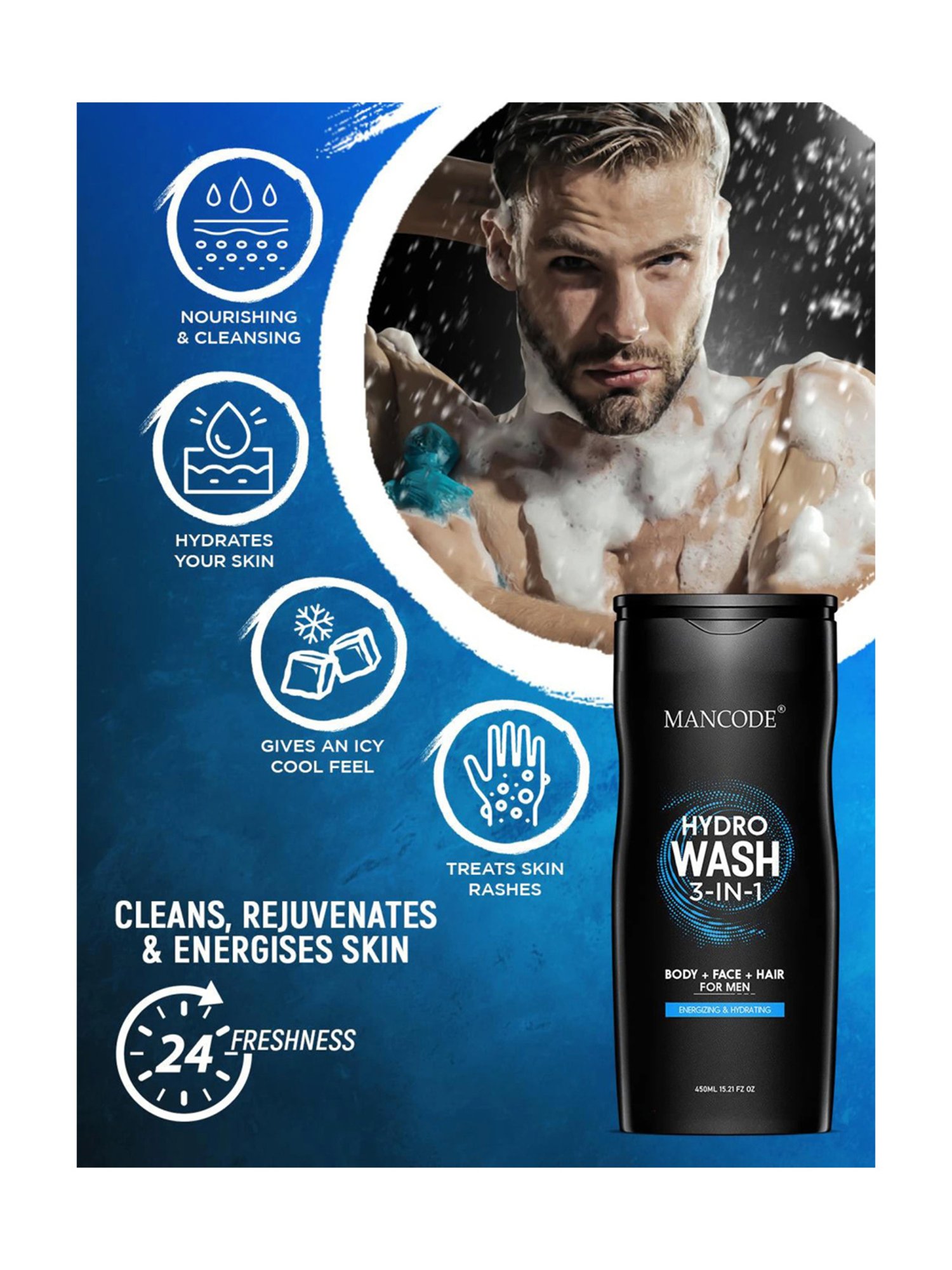 Mancode 3 in 1 Hydro Wash - 450 ml