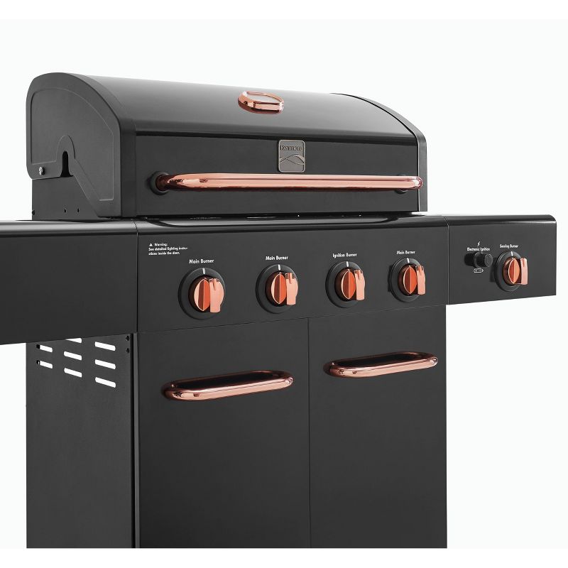 Kenmore 4-Burner Outdoor Gas BBQ Grill with Searing Side Burner PG-40409S0LB-2 Black