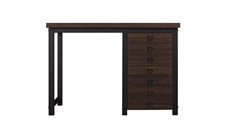 Twin Star Home Uptown Loft Command Central Desk with Drawers - Saw Cut Espresso