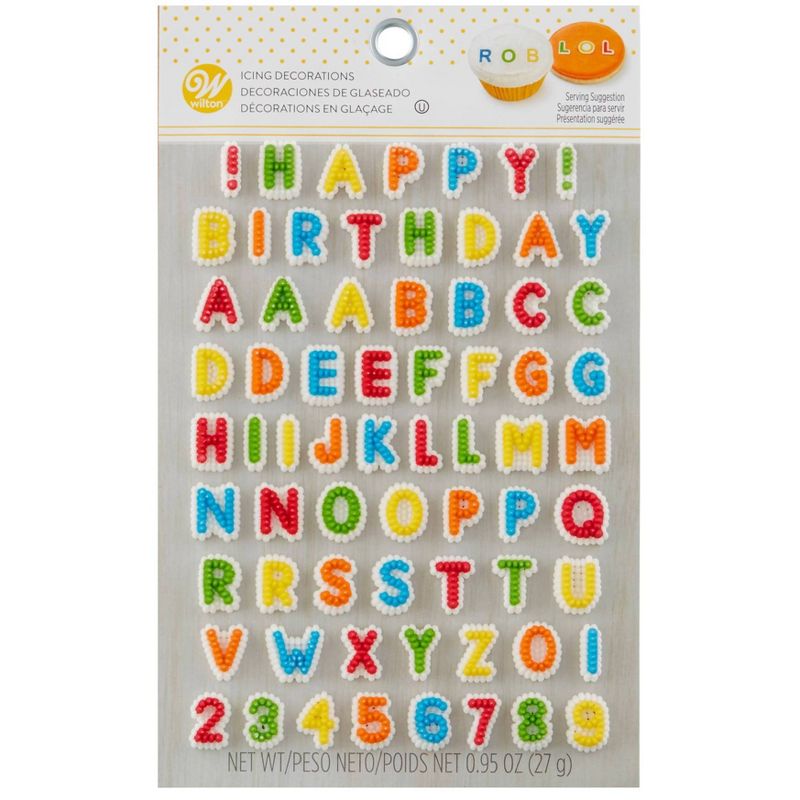 Wilton ABC 123 Dot Matrix Icing Decorations - .95oz
