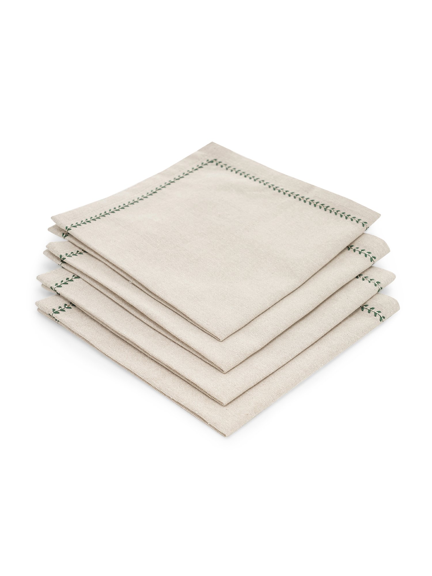 Pure Home and Living Beige Cotton Embroidery Table Napkins