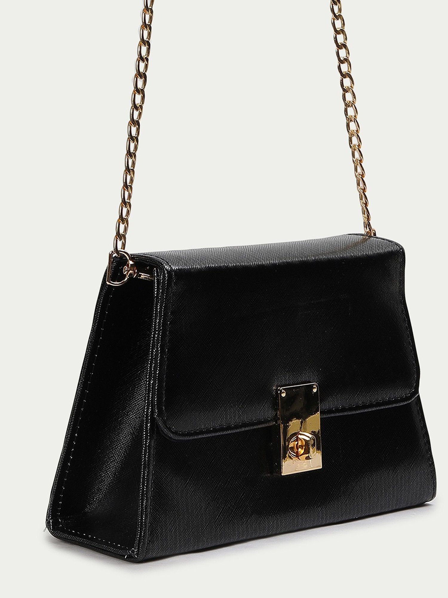 Code by Lifestyle Black Textured Sling Handbag