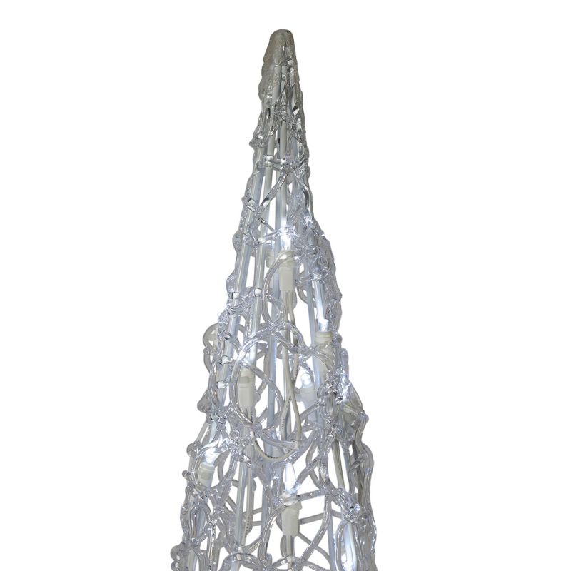 J. Hofert Co Set of 3 White LED Lighted Outdoor Christmas Cone Tree Yard Decors 4'