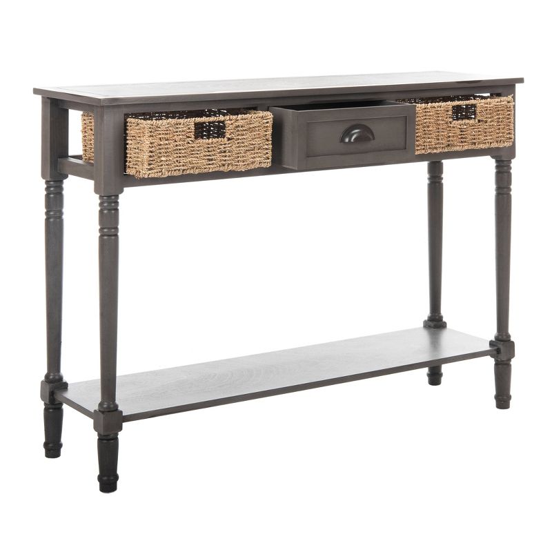 Caguas Console Table with Baskets Gray - Safavieh