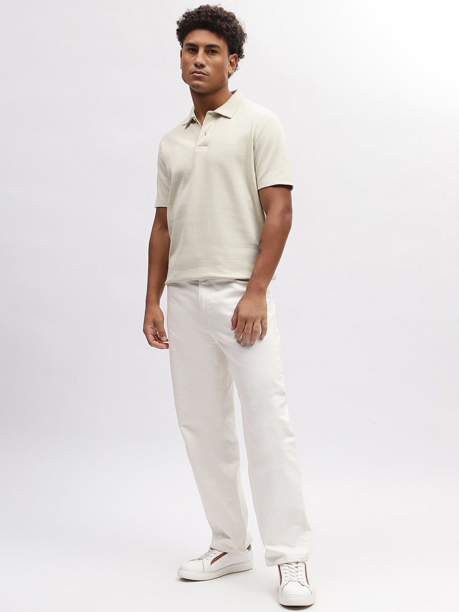 GANT Solid Polo Neck Regular Fit T-Shirt