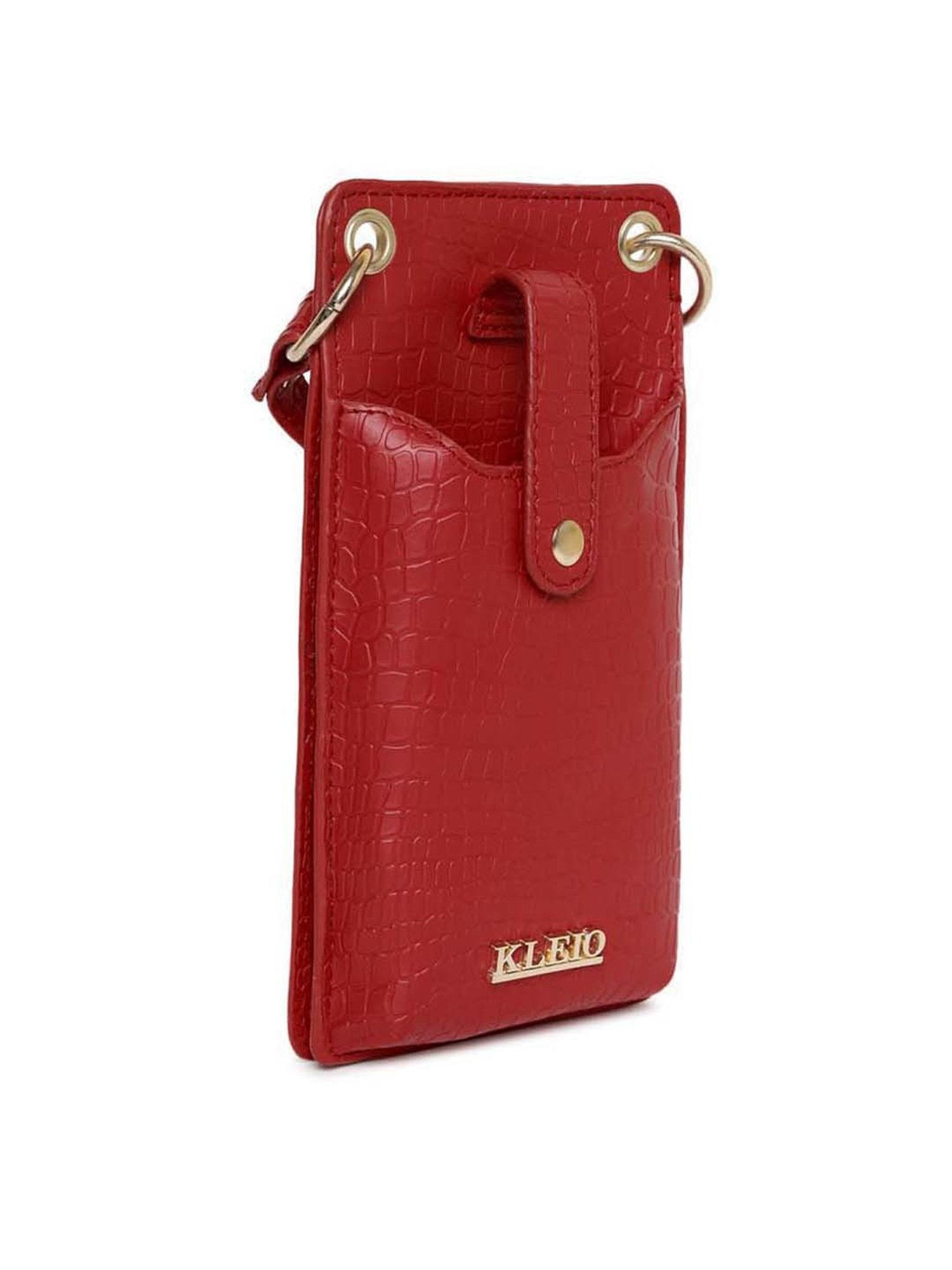KLEIO Red Textured Mobile Pouch