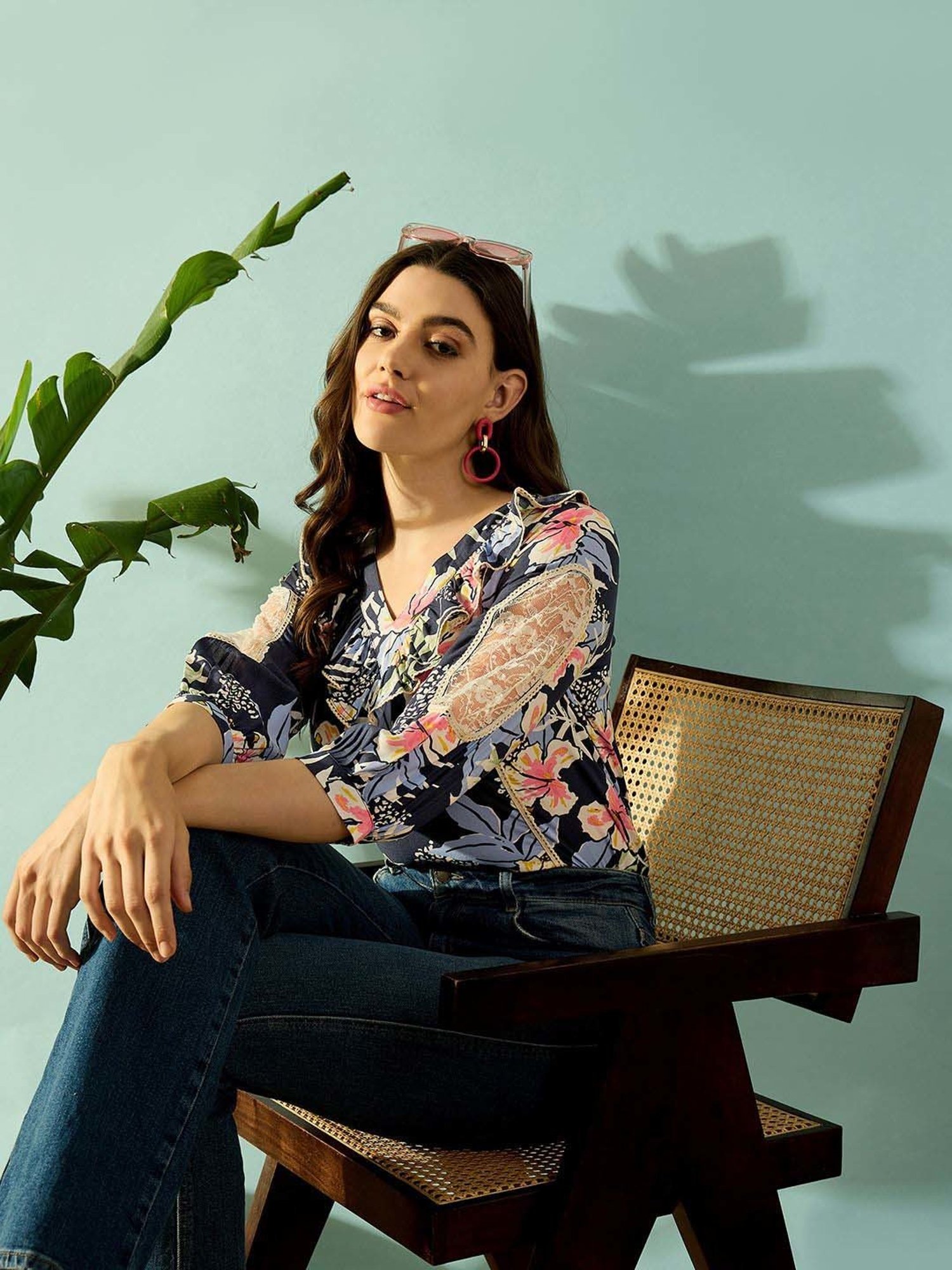 The Kaftan Company Navy Printed Top