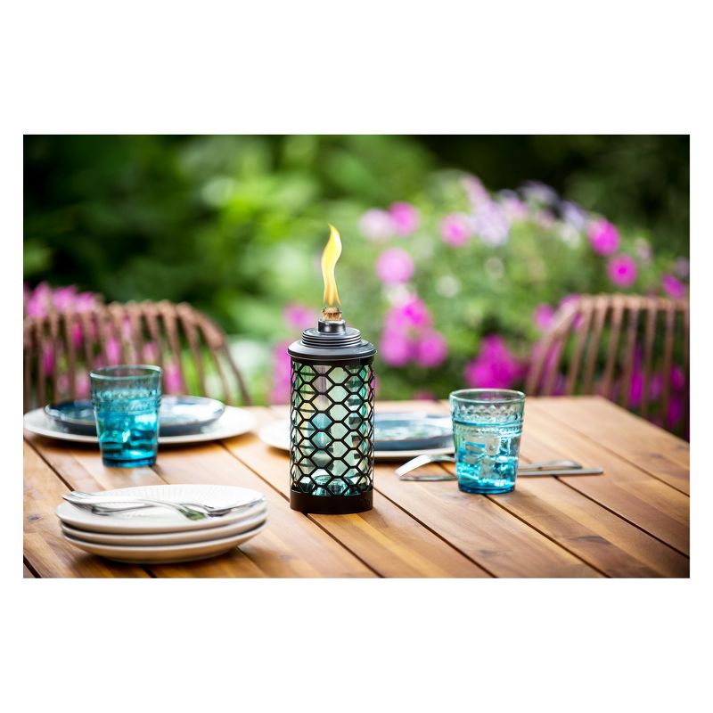 65" 2pk Honeycomb Glass Torch Blue - TIKI