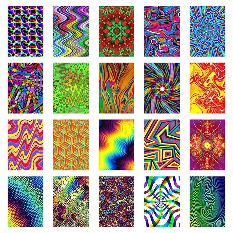 instax Mini Instant Film 20 Exposures + 20 Sticker Frames for Fuji Instax Prints Psychedelic Package