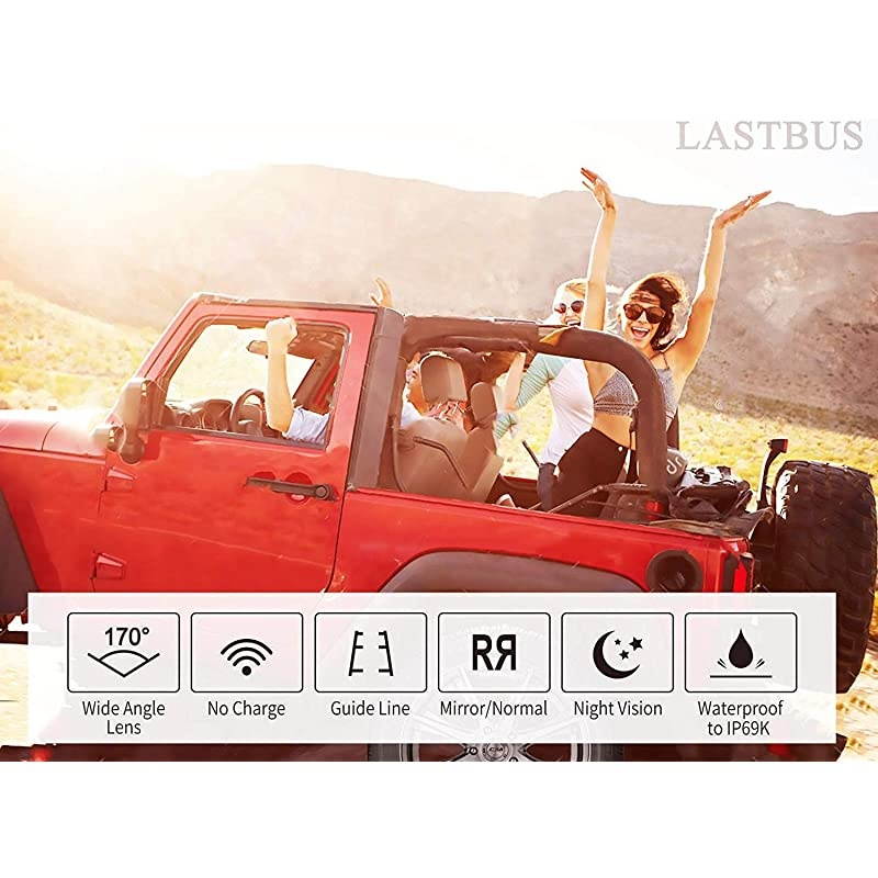 Plate Wireless Backup Camera - IP69 Waterproof Night Vision Plate Frame Camera for Cars, Trucks, Vans, Pickups, SUVs, WiFi Backup Camera for iPhone/Android Phone, Guide Lines On/Off