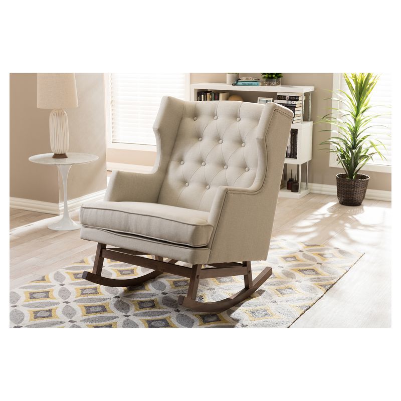 Wooden Rocking Chair Brown - Benzara