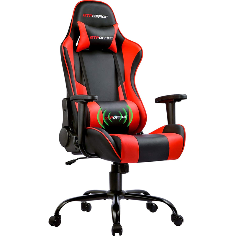 GTRACING Gaming Chair Massage Office Computer GTPOFFICE Series Racing Chair for Adult Reclining Adjustable Swivel Leather Chair High Back Desk Chair Headrest and Massage Lumbar Support Cushion
