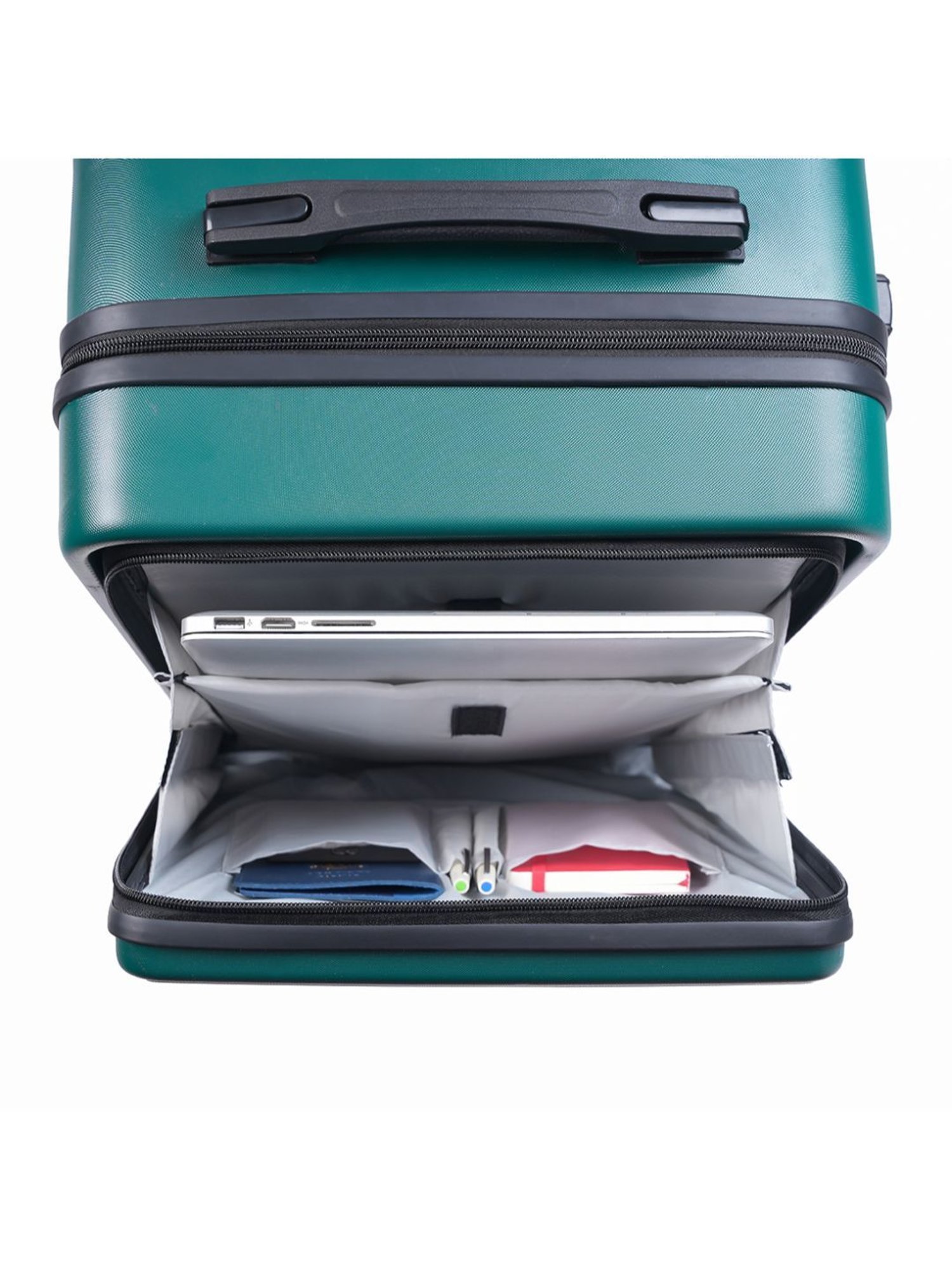 Assembly Green Textured Small Cabin Trolley - 20 inch