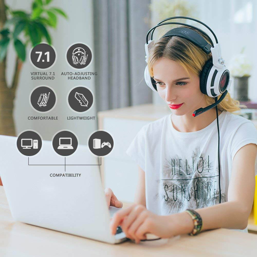 SOMIC G941 USB Gaming Headphones 7.1 Virtual Surround Sound Headset with Microphone and Vibration For PS4 PC Video Games