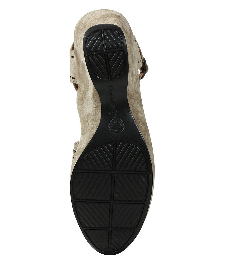 L'Amour Des Pieds Oanez Cut Out Suede Wedge Sandals