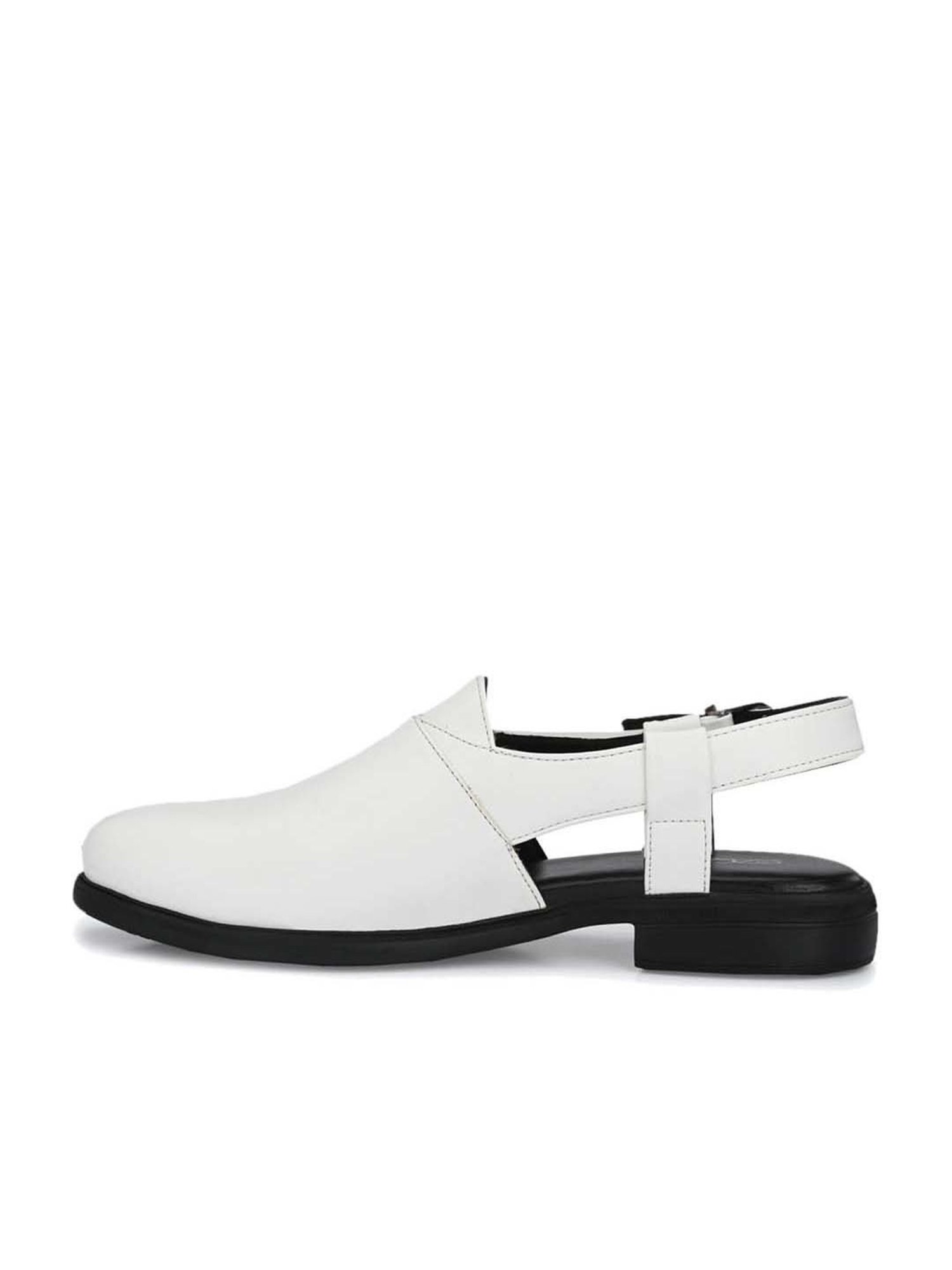 Delize Men's White Back Strap Sandals