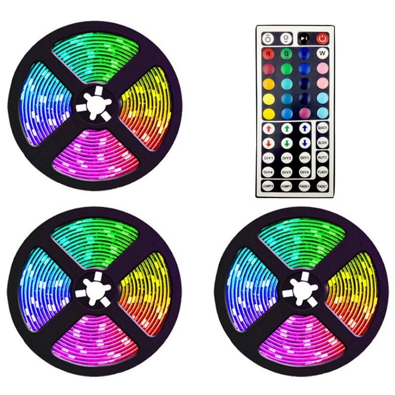 15M Led Strip Lights with 44 Keys Controller Flexible Color Changing RGB Light Strips for Party DIY Decoration EU Plug