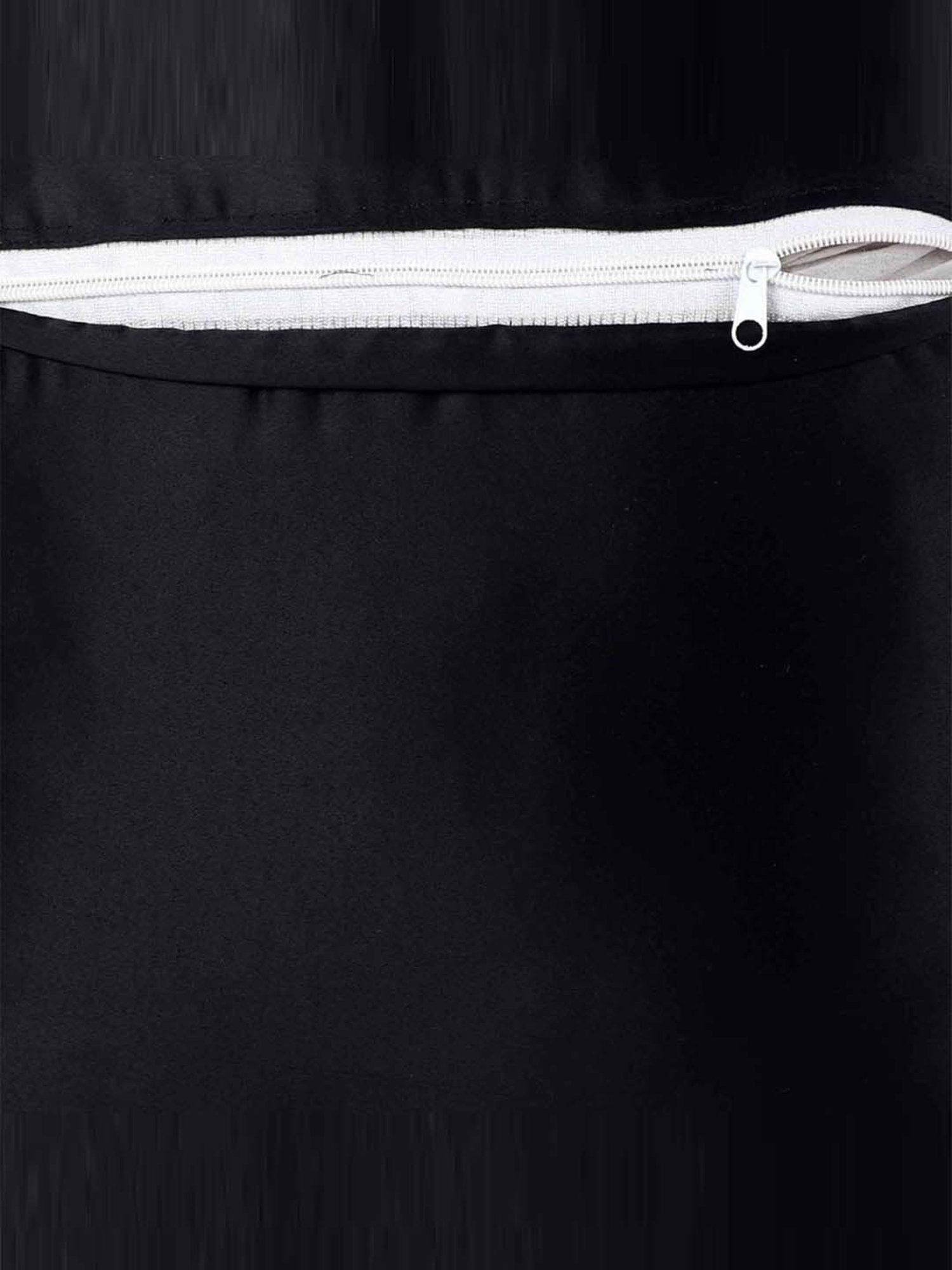 MFD HOME Furnishing Black Satin Cushion Cover - Set of 5