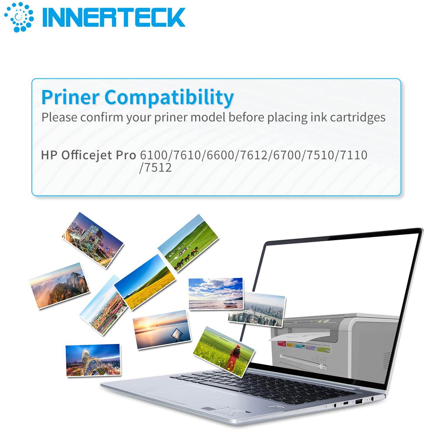 InnerTeck 933 XL Color Ink Cartridges Replacement for HP 933XL 933 XL Ink Cartridges (1 Cyan 1 Magenta 1 Yellow),Work with Officejet 6100 6600 6700 7510 7612 7610 7110 7512 Printers