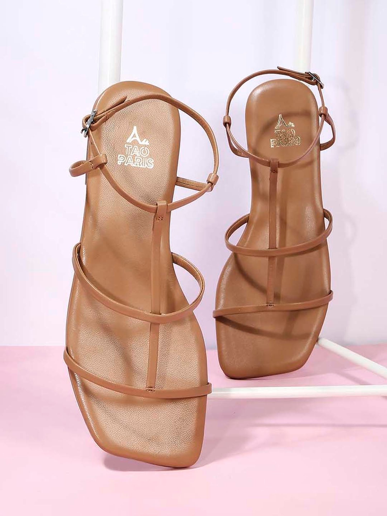 Tao Paris Women's Ankara Brown Back Strap Sandals