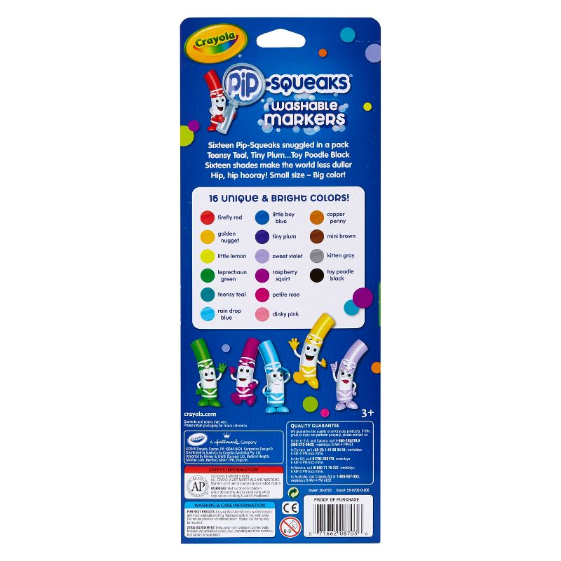 Crayola 16ct Pipsqueaks Washable Markers