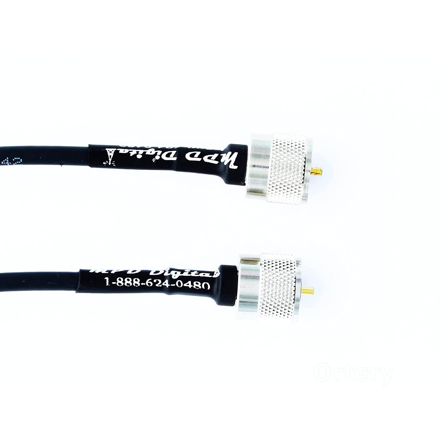 MPD Digital RG58-PL259-PL-259-male-2FT RG58 coaxial cable pigtail jumper with UHF PL-259 male connectors MILSPEC MIL-C-17 RF coaxial cable (2 FT)