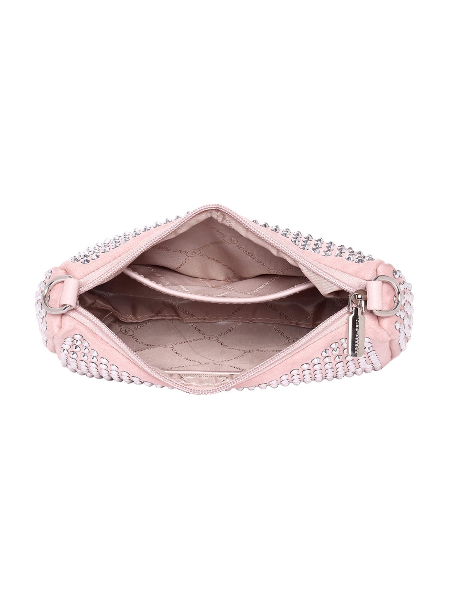 Lino Perros Soft Pink Studded Medium Shoulder Bag