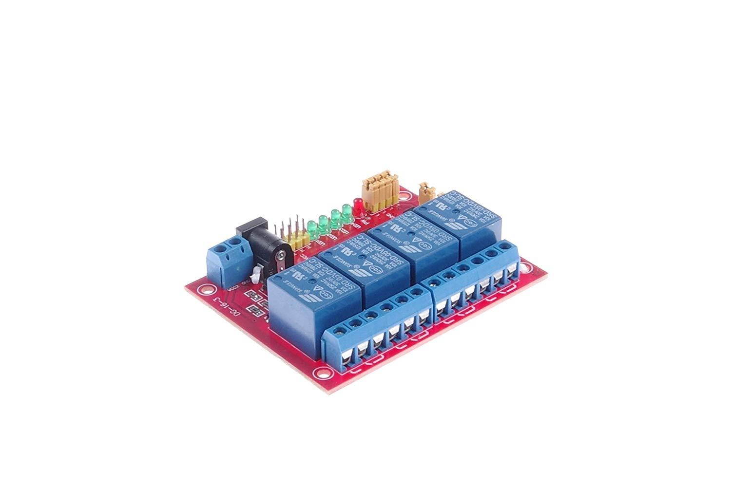 KNACRO DC 5V 4-Channel Relay Module Optocoupler Isolation High-Low Level Trigger Optional for SCM Expansion Board TTL PLC Control