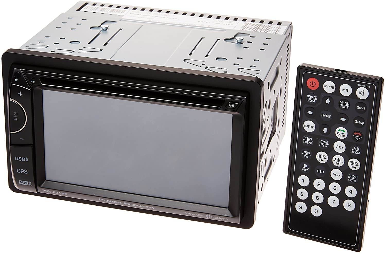 Power Acoustik PDN-621HB Double DIN DVD/CD/AM/FM/MP3/MP4 Bluetooth Navigation Receiver with 6.2" LCD Touchscreen