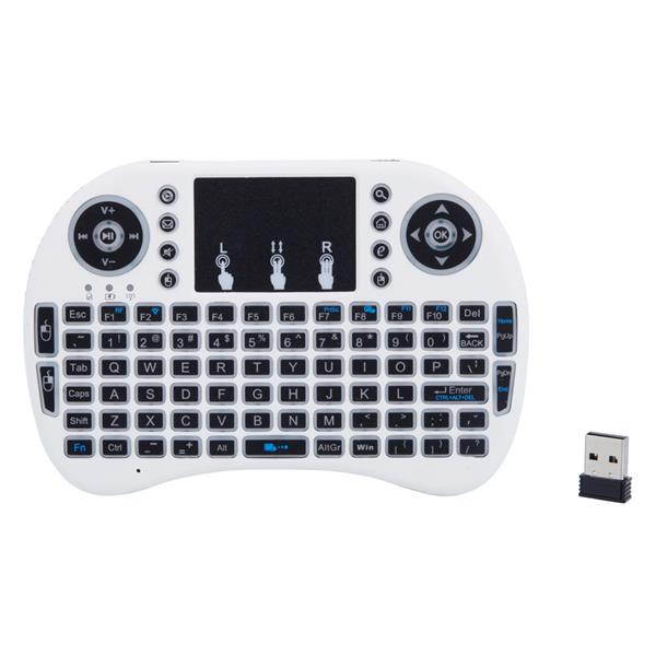 Mini Wireless Keyboard with TouchPad - USB Backlit Keyboard, JUNWER QWERTY Keyboard for Computer/Laptop/Tablets/TV/Xbox/ PS3, white