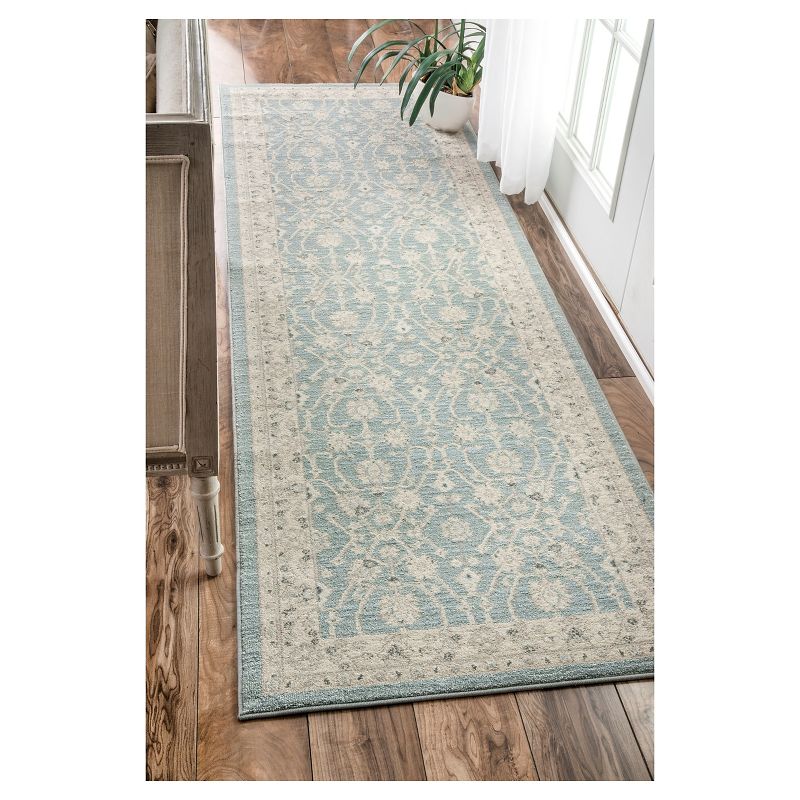 Blue Solid Loomed Runner - (2'6"x8') - nuLOOM