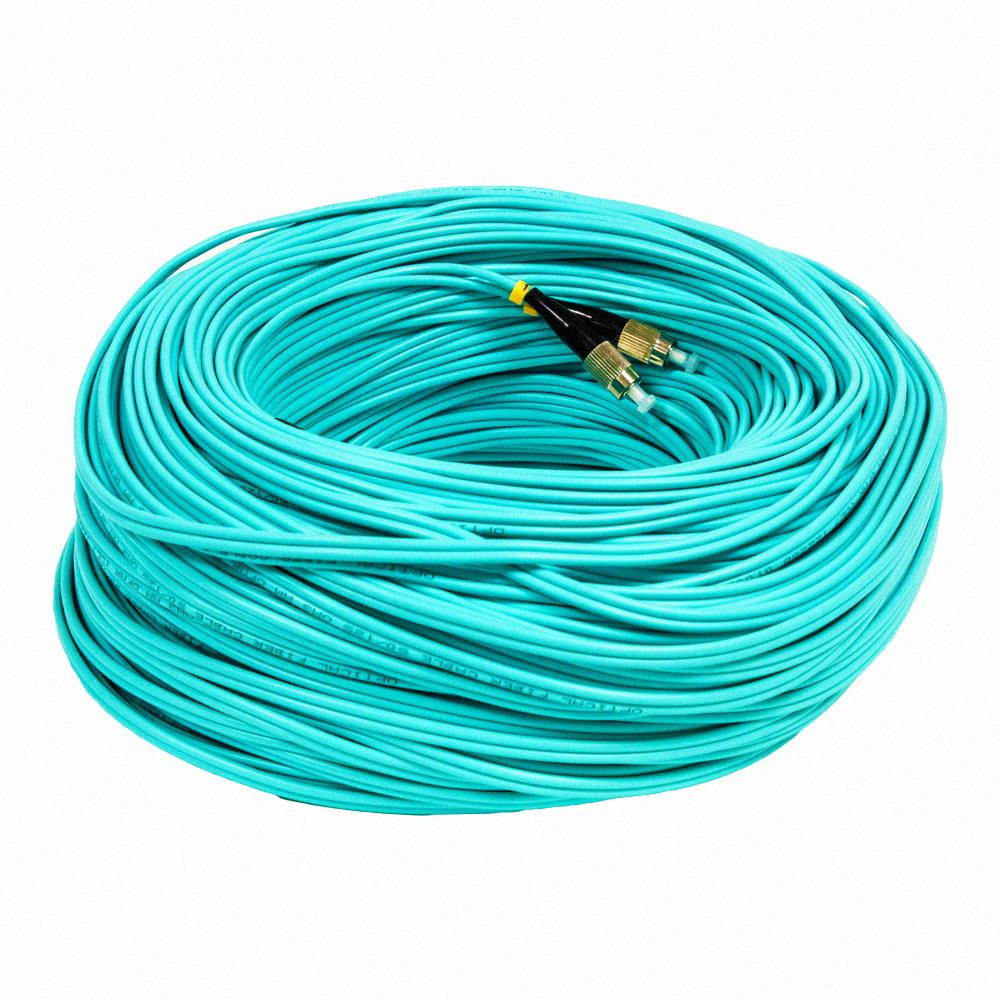 NavePoint FC-FC 10GB Fiber Optic Cable Duplex 50/125 Multimode 100M Aqua