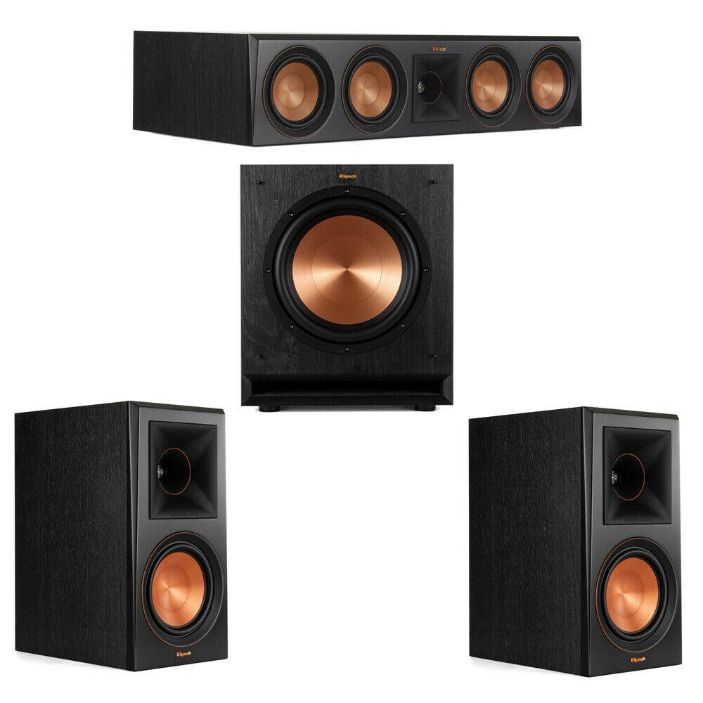 Klipsch 3.1 Ebony System with 2 RP600M, 1 RP504C, 1 SPL-100 Sub