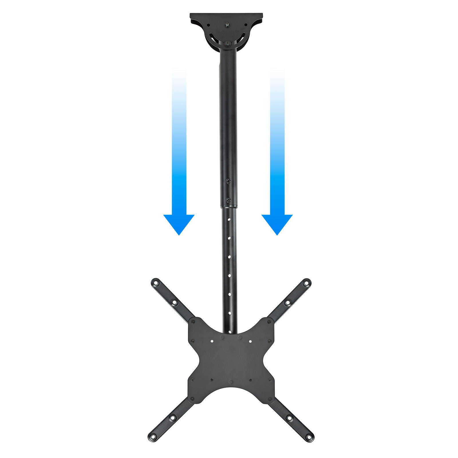 Mount Factory Universal Tilt and Swivel Ceiling TV Mount Bracket with Adjustable Pole Height fits most 26" to 55" Flat Panels