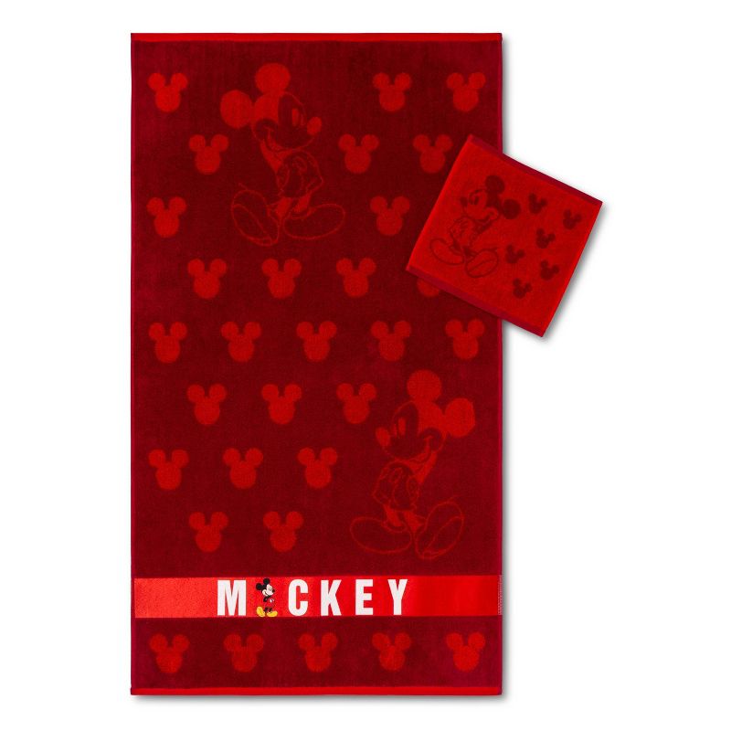 Disney Mickey Mouse Bath Towel Wash Cloth Set