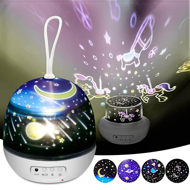Kids Night Light Projector Star Night Lights for Kids  Projector Lamps for Bedrooms Birthday and Christmas Gifts 4 Sets of Film