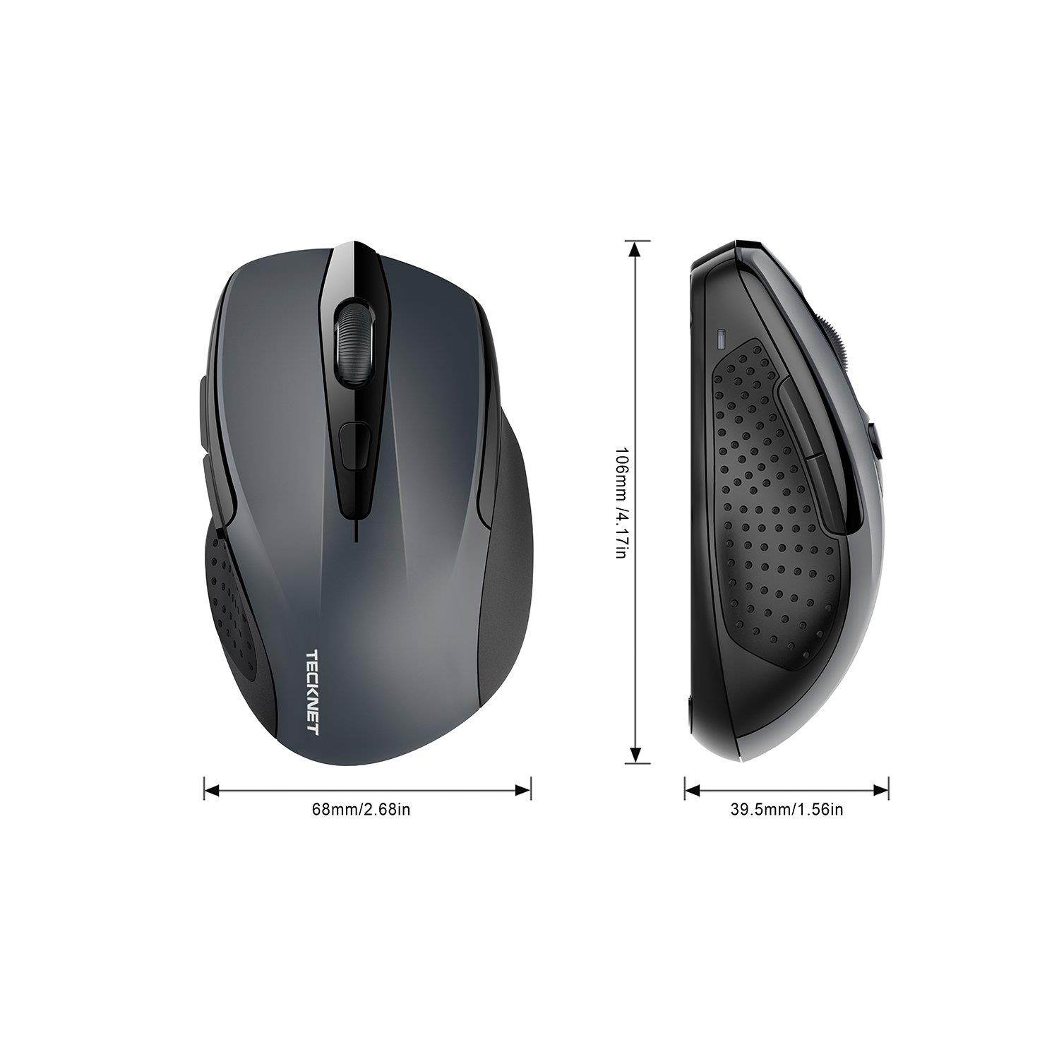 TeckNet 2600DPI Bluetooth Wireless Mouse, 24 Months Battery Life with Battery Indicator, 2600/2000/1600/1200/800DPI